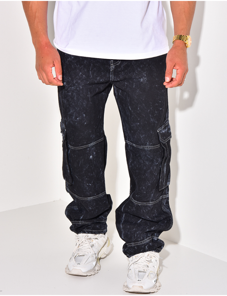 Jeans à poches effet tâché Jeans à poches effet tâché