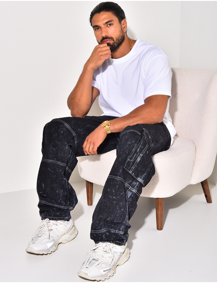 Jeans à poches effet tâché Jeans à poches effet tâché