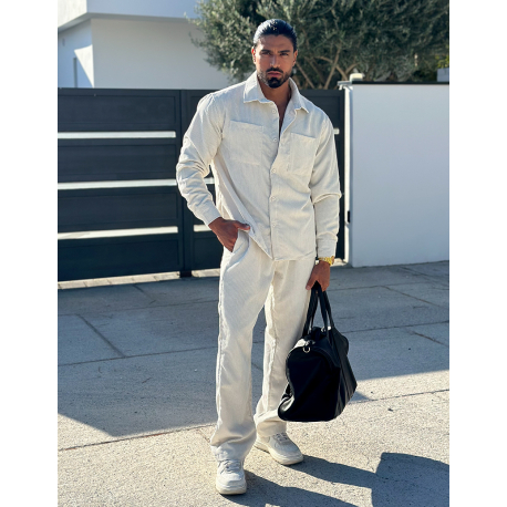 Ensemble chemise et pantalon côtelé