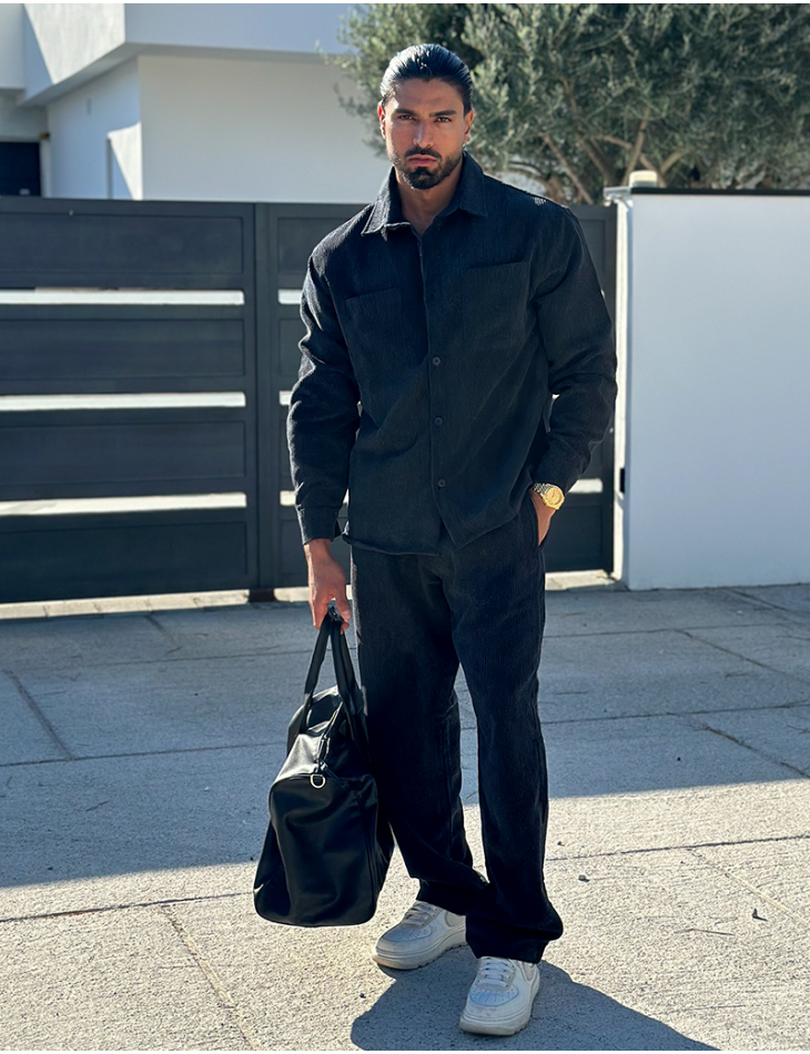 Ensemble chemise et pantalon côtelé