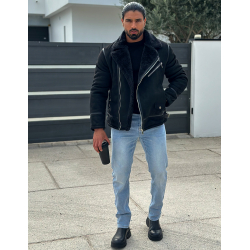 Veste en suédine fourrée Veste en suédine fourrée