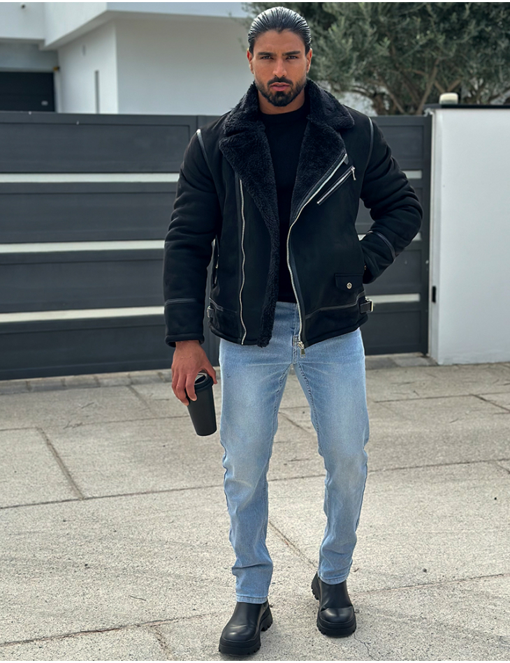 Veste en suédine fourrée Veste en suédine fourrée