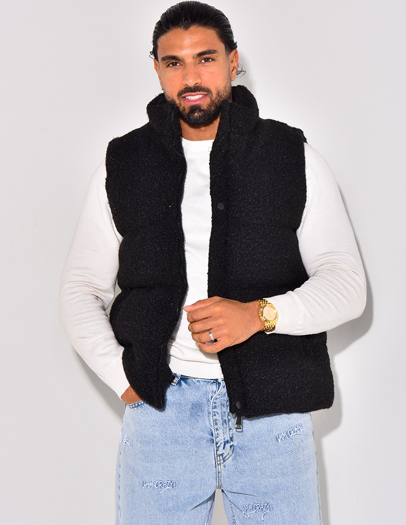 Doudoune sans manches effet peau de mouton