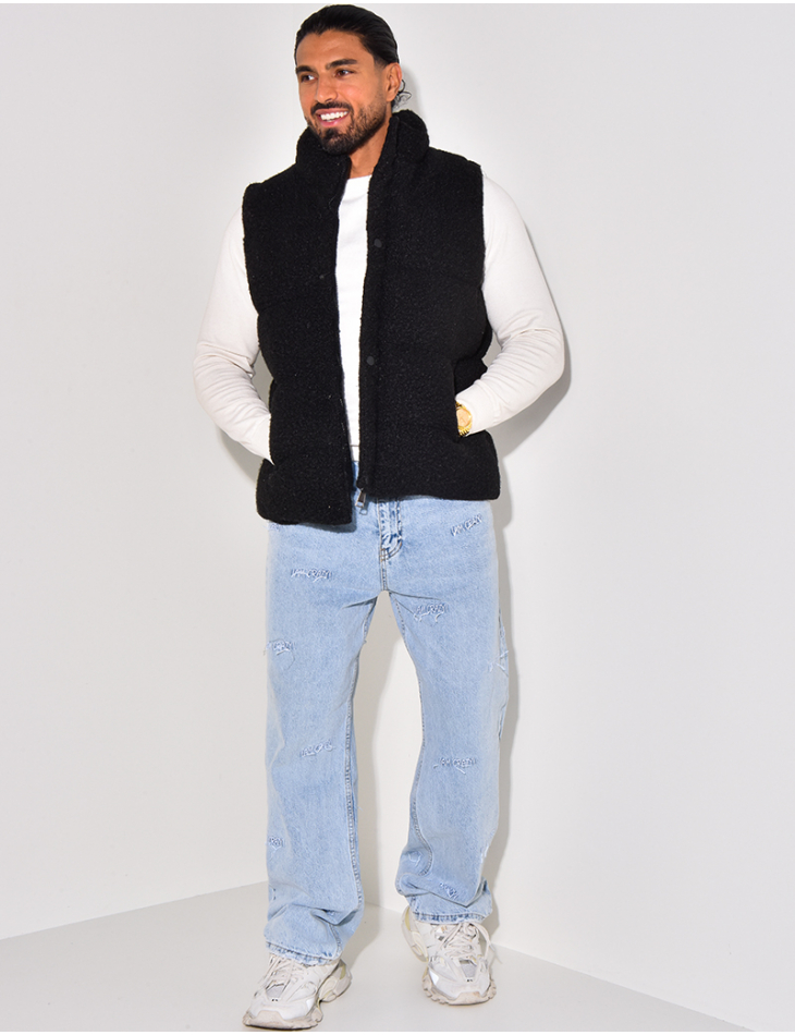 Doudoune sans manches effet peau de mouton Doudoune sans manches effet peau de mouton