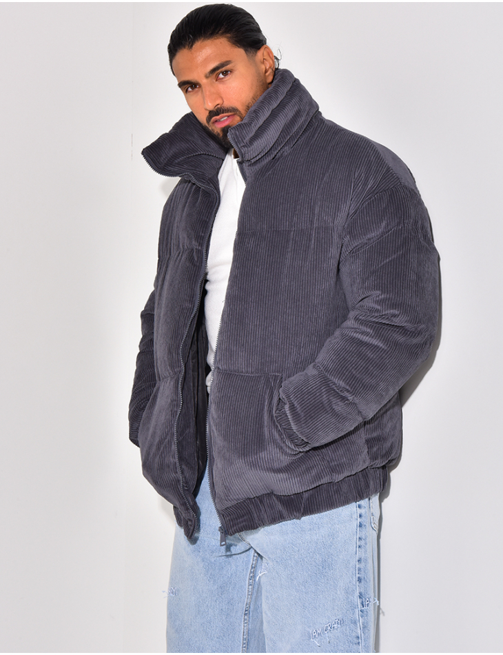 Doudoune côtelé en velours