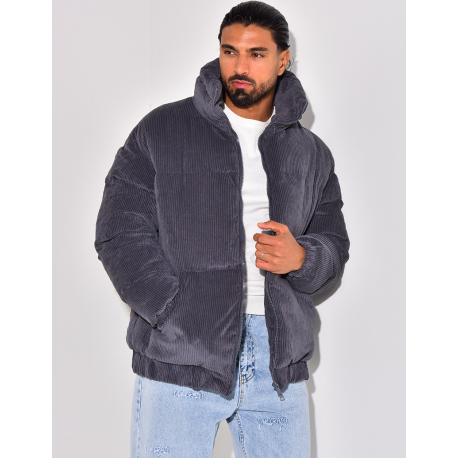 Doudoune côtelé en velours