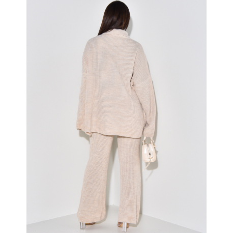 Set aus Oversize-Pullover & Wollhose   Set aus Oversize-Pullover & Wollhose