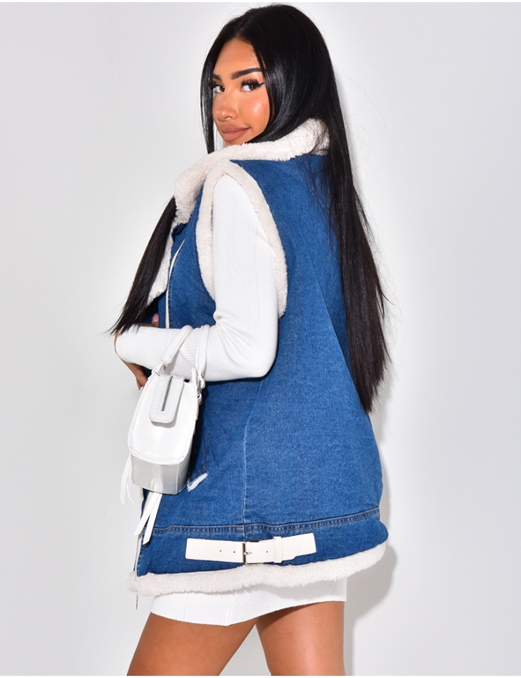 Perfect oversize en jeans fourré sans manche Perfect oversize en jeans fourré sans manche