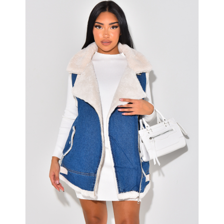 Perfect oversize en jeans fourré sans manche Perfect oversize en jeans fourré sans manche