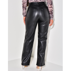   Gerade geschnittene Hose aus Kunstleder