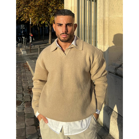Knitted polo neck jumper