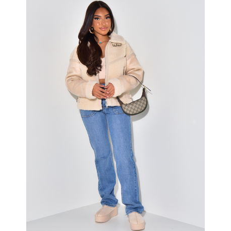 Fliegerjacke aus Schafsfell   Fliegerjacke aus Schafsfell