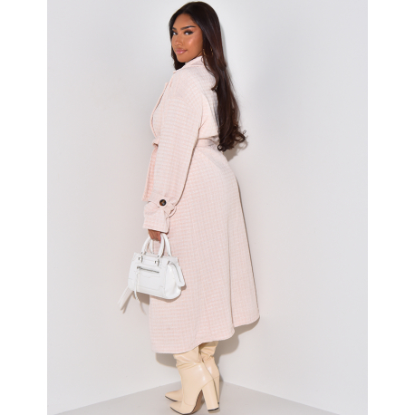 Manteau long en tweed à nouer Manteau long en tweed à nouer