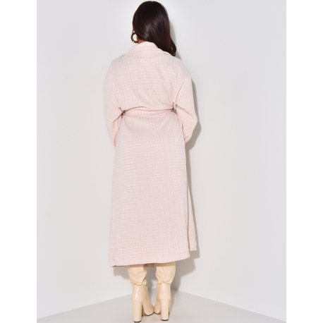 Manteau long en tweed à nouer Manteau long en tweed à nouer