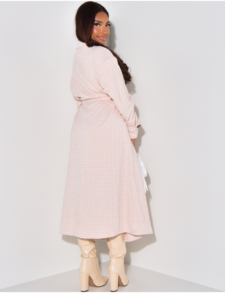 Manteau long en tweed à nouer Manteau long en tweed à nouer