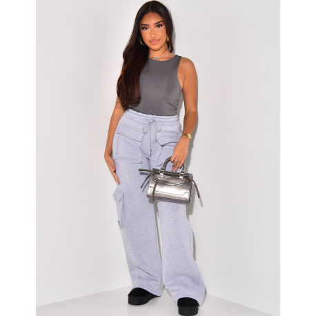 Fleece-Jogginghose mit Cargotaschen