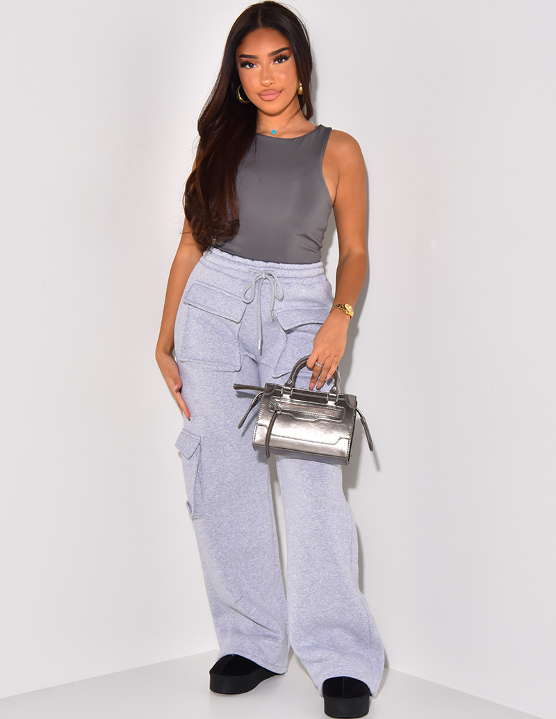 Fleece-Jogginghose mit Cargotaschen