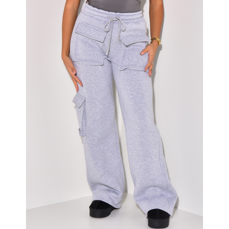 Fleece-Jogginghose mit Cargotaschen