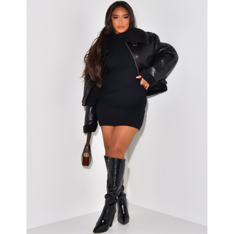 Übergroße Bomberjacke aus Lammfell   Übergroße Bomberjacke aus Lammfell