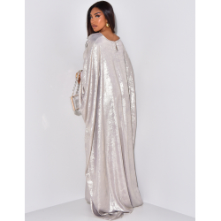 Robe ample ajustée à la taille en tissu métallique