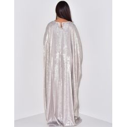 Robe ample ajustée à la taille en tissu métallique