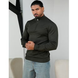 Pull fin col à fermeture éclaire