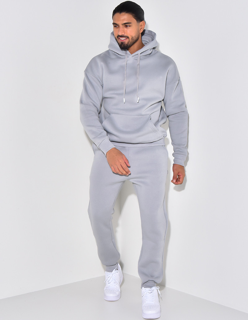 Ensemble sweat à capuche et pantalon uni