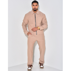 Ensemble plissé pantalon et veste zippée Ensemble plissé pantalon et veste zippée