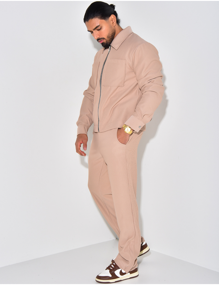 Ensemble plissé pantalon et veste zippée Ensemble plissé pantalon et veste zippée