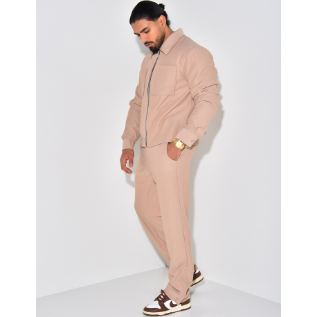 Ensemble plissé pantalon et veste zippée Ensemble plissé pantalon et veste zippée