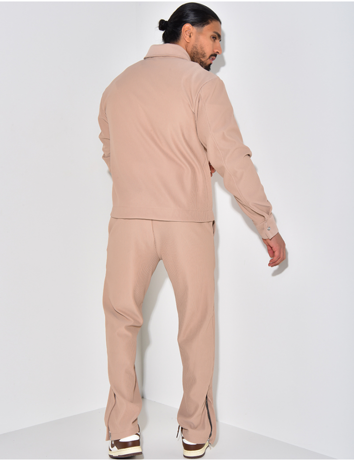 Ensemble plissé pantalon et veste zippée Ensemble plissé pantalon et veste zippée