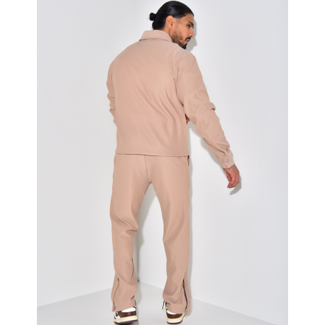 Ensemble plissé pantalon et veste zippée Ensemble plissé pantalon et veste zippée