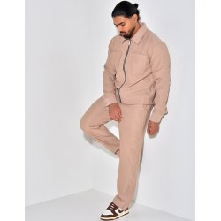 Ensemble plissé pantalon et veste zippée Ensemble plissé pantalon et veste zippée
