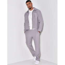 Ensemble plissé pantalon et veste zippée