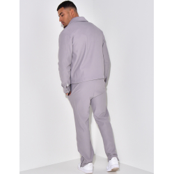 Ensemble plissé pantalon et veste zippée