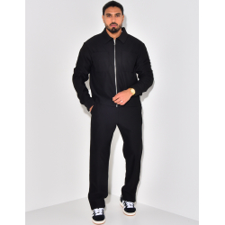 Ensemble plissé pantalon et veste zippée Ensemble plissé pantalon et veste zippée