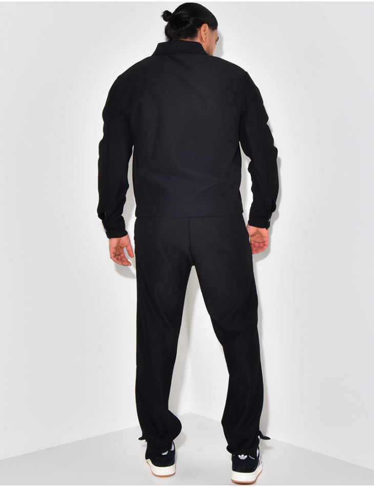 Ensemble plissé pantalon et veste zippée Ensemble plissé pantalon et veste zippée