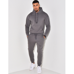 Ensemble sweat à capuche et pantalon uni
