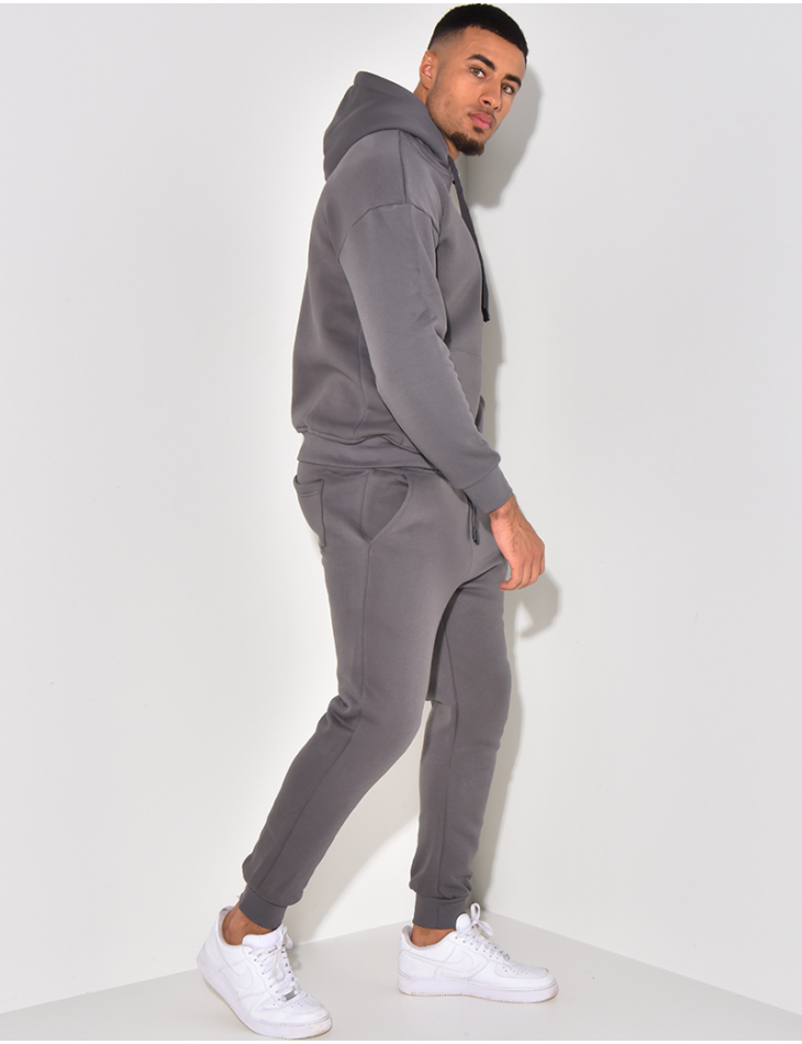 Ensemble sweat à capuche et pantalon uni