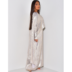 Robe fluide métallisé à cape Robe fluide métallisé à cape