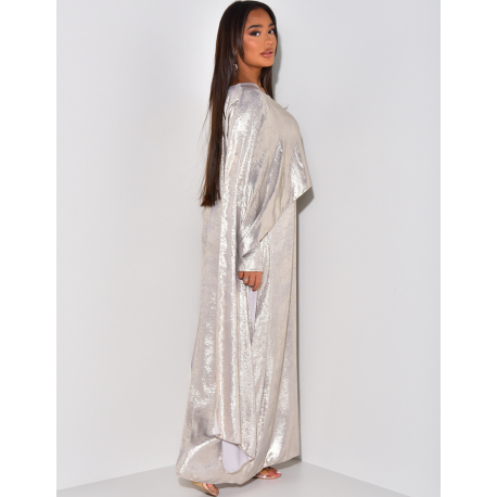 Robe fluide métallisé à cape Robe fluide métallisé à cape