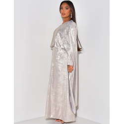 Robe fluide métallisé à cape Robe fluide métallisé à cape