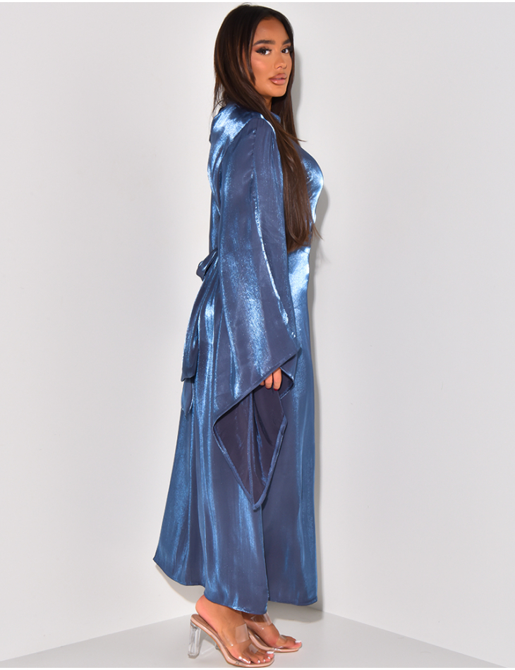 Robe longue à nouer brillante