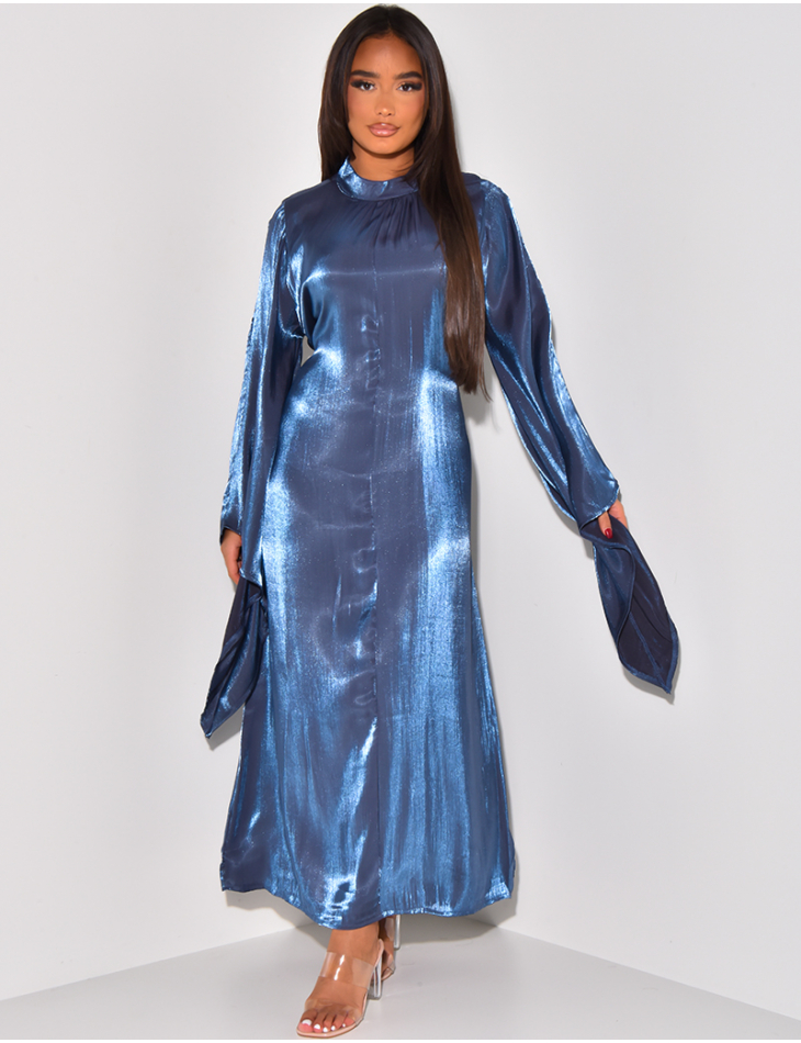 Robe longue à nouer brillante