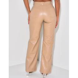 Pantalon en similicuir coupe large