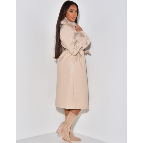 Manteau fourré en similicuir Manteau fourré en similicuir