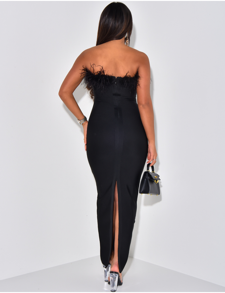 Robe bandage premium gainante a plumes