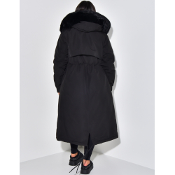 Langer Parka mit Kapuze aus Pelz