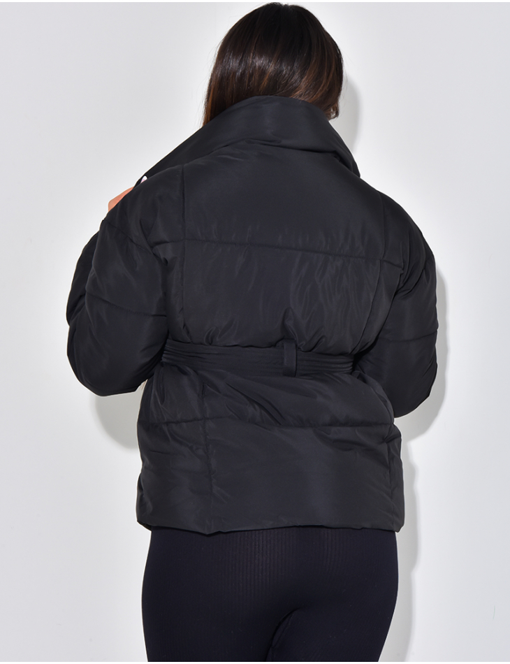 Mid-length quilted down jacket to tie   Mid-length quilted down jacket to tie