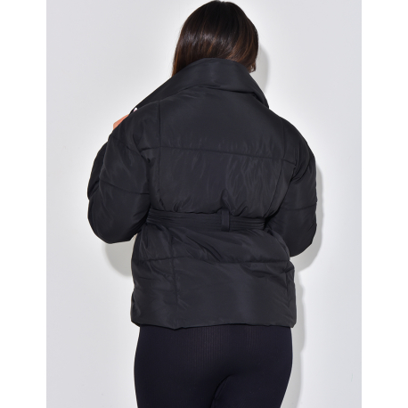 Mid-length quilted down jacket to tie   Mid-length quilted down jacket to tie